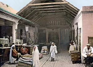 Tunis: A view in the souk, Tunis, Tunisia, circa 1890s