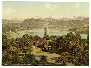 Drei: View of the southern chain of Alps, with the Titlis from Dre