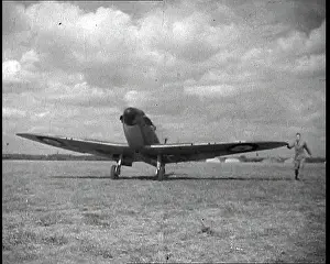 Slowly: Front View of a Spitfire Moving Slowly On a