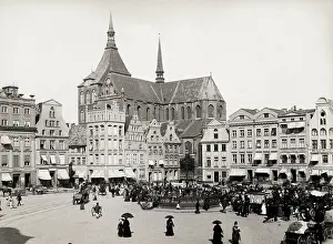 Rostock: A view of the square in Rostock, Germany