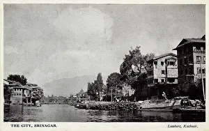 Srinagar: View of Srinagar and River Jhelum, Kashmir, India