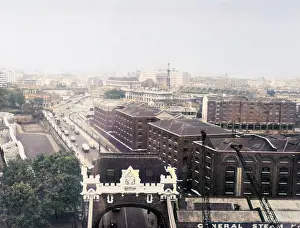 Warehouses: The view of St Katherines Dock in the 1950s