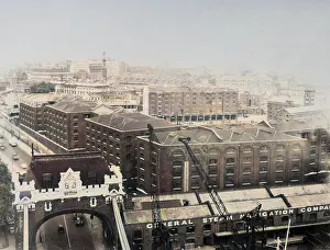 Warehouses: The view of St Katherines Dock in the 1950s