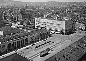 Forecourt: View over the station forecourt in Stuttgart