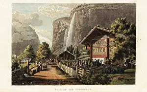 Gabriel Lory: View of the Staubbach waterfall, Switzerland