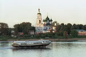 Tolga: View of Tolga Monastery from Volga river, 1991