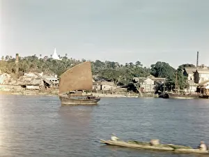 Overs: view of town and pagodas - Moulmein