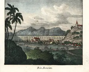 Goedsches: View of the town of Rio de Janeiro, Brazil