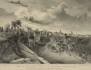 Tolls: View of the upper village of Lockport, with