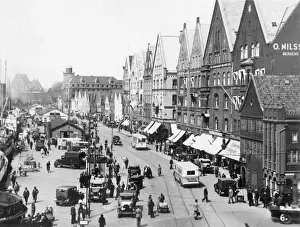 Tramlines: View of the Waterfront Parade, Bergen, Norway