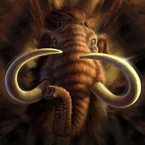 Mastodon: Full on view of a Woolly Mammoth