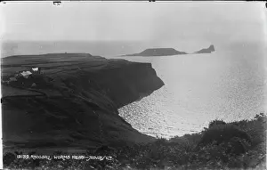 Swansea: View of Worms Head from Rhossili