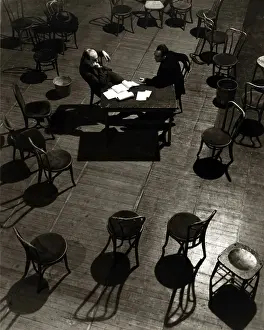 Dramatization: Viewed from above, actor Morris Carnovsky, ?