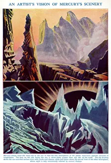 Frosty: Two views of the surface of the planet Mercury