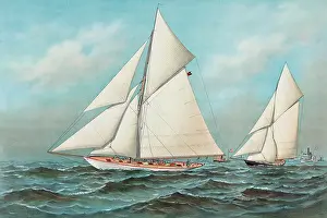 Vigilant: Vigilant and Valkyrie in a thrash to windward: in their inte