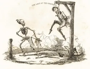 J. Andrews: Vignette of a skeleton and a man hanging from a gibbet
