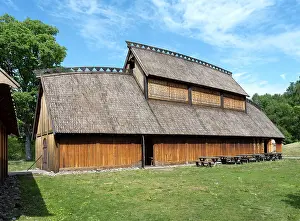 Vestfold: Viking hall reconstruction, Midgard Viking Centre, Borre