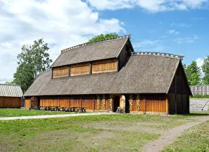 Vestfold: Viking hall reconstruction, Midgard Viking Centre, Borre