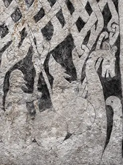 Arvid: Viking picture stone, Gotland Museum, Visby, Gotland, Sweden