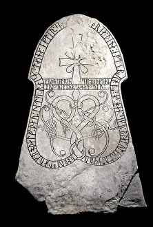 Runestone: Viking runestone, Gotland Museum, Visby, Gotland, Sweden