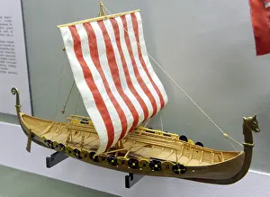 Latvia: Viking ship. 9th century. Model of A. Twill, 1988. Museum of