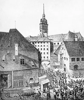 Viktualienmarkt: Viktualienmarkt in Muenchen, 1815