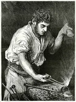 Smithy: Village blacksmith 1870