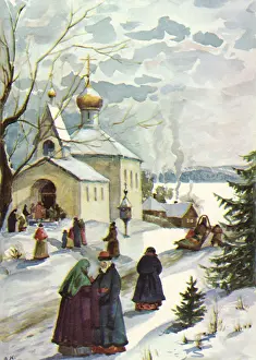 Slides: Village Church Scene