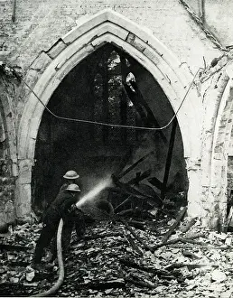 Auxiliary: Village church targeted in enemy air raid, WW2