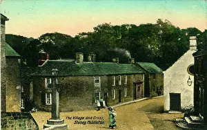 Middleton: The Village & Cross, Stoney Middleton, Hope Valley, England