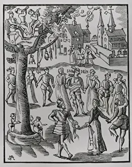 Xvii: Village feast. Facsimile of an engraving from 1609