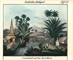 Moluccas: Village on the island of Buro (Buru) in the