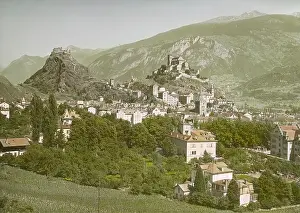 Sion: The village Sitten/Sion with the Chateau de