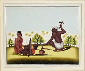 Tanjore: Village smith and wife