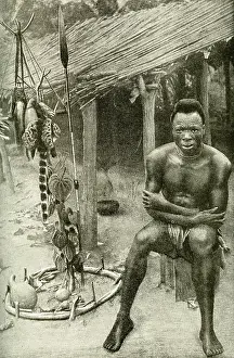 Scars: Village witch doctor, Belgian Congo, Central Africa