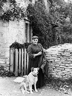 Villager: Villager with a dog, 1890s