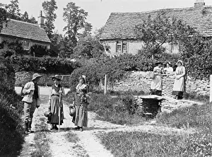 Socialising: Villagers chatting, 1890s