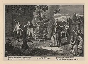 Dadresse: Villagers dancing around the bonfire for the