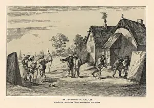 Dadresse: Villagers practising archery with long bows