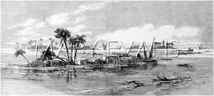 Inundation: Villages flooded by the River Nile, Egypt