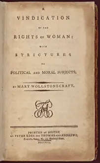Vindication: VINDICATION OF THE RIGHTS OF WOMEN; WITH ?