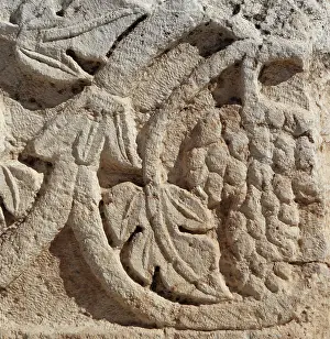 Decapolis: Vine leaf carving, Jerash, Jordan