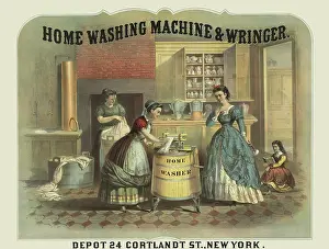 Housekeeping: Vintage advertisment for home washing machine and wringer