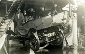 Wreck: Vintage Car Wreck on Ship (possibly a Morris)