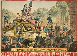 Float: Vintage circus poster - parade float with Columbia