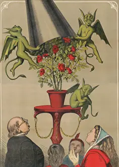Removing: Vintage circus poster of four people looking up