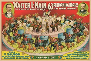 Obstacle: Vintage circus poster - a ring of 63 performing