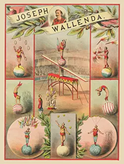 Accuracy: Vintage circus poster - scenes of acrobatics