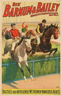 Midair: Vintage German Barnum & Bailey circus poster -