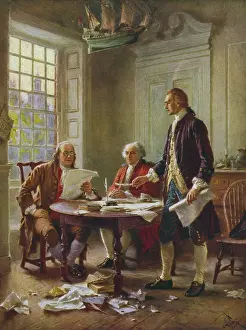 Draft: Vintage painting of the writing of the Declaration